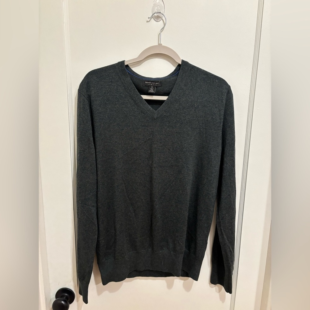 Banana Republic V-Neck Sweater Silk Blend Men’s Medium